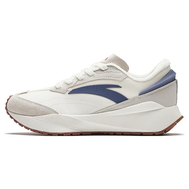 New Anta Rock Candy Fleece Lined Anti Slip And Wear Resistant Lightweight Low Top Casual Shoes Women's White Blue 922328856-6