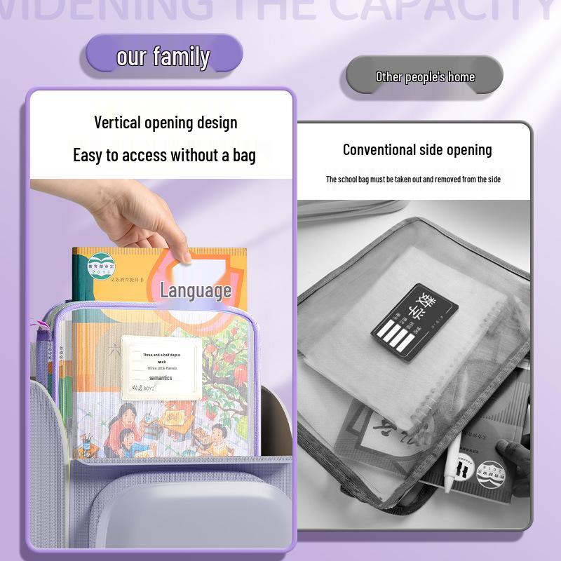 Thickened L-Shaped Mesh Subject Classification Bag for Back-to-School: Student Storage for Test Papers & Books