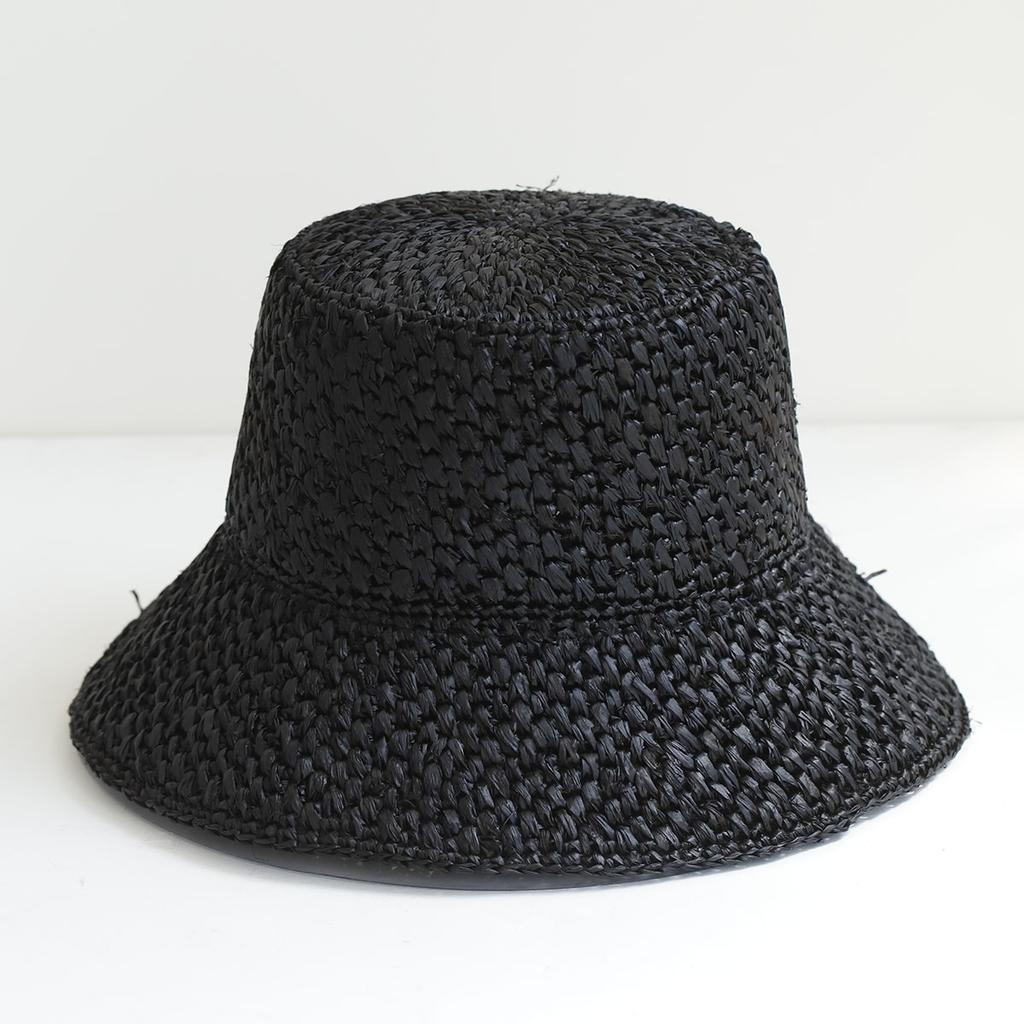 NEW Fashion Raffia Straw Bucket Hat Women Summer Bikini Beach Hat Female Korean Travel Sun Protection Breathable Fisherman Hat