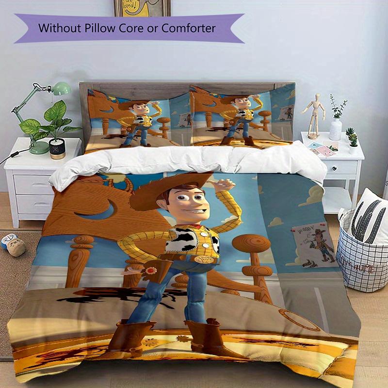 3pcs Woody Cowboy Bedding Set Includes Quilt Cover and Pillowcases, Suitable for All Seasons D094