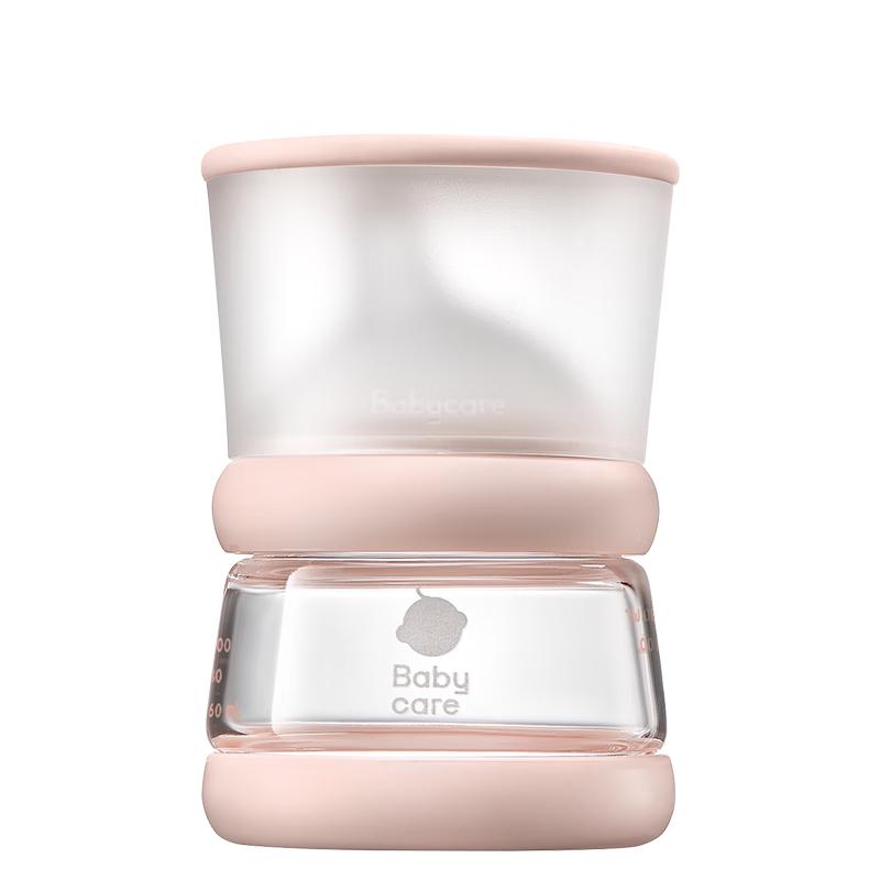 Babycare Tilted Anti-Colic Breast-like Glass Baby Bottle розовый