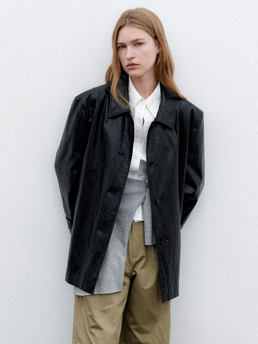 Atelier Nain (Jk-3047)Leather Single Half Jacket