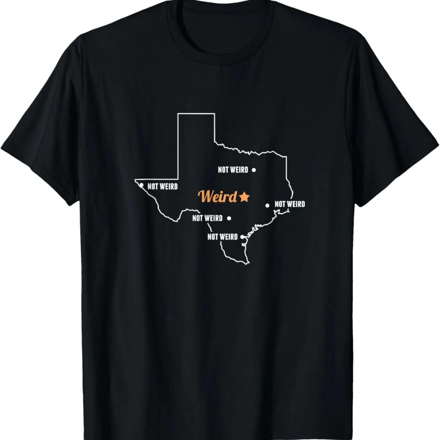 

Austin Stay Weird Texas State map t-shirt and gift T-Shirt S чёрный