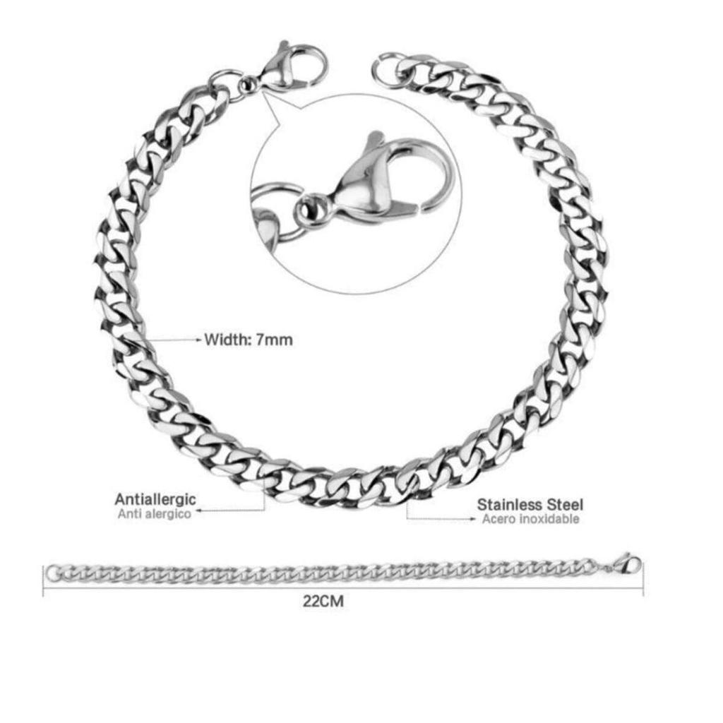 Unisex náramek Stříbrná barva Řetízkový náramek Šperky Doplněk Móda
