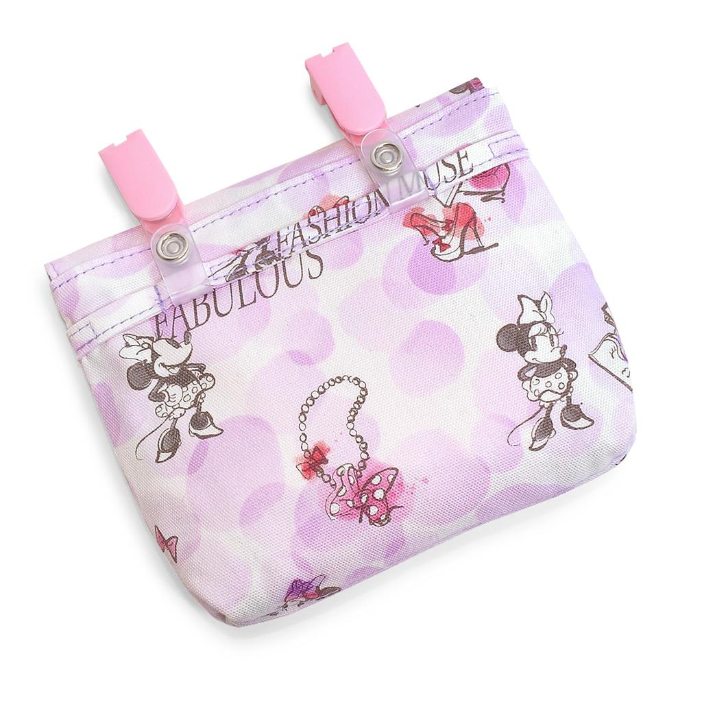 COLORFUL CANDY STYLE Disney [Large] Minnie Mouse EAU SO CHIC TravelAttached Pockets, Set of 3, Stylish Kids' Attached Pockets, Pocket Pouches for