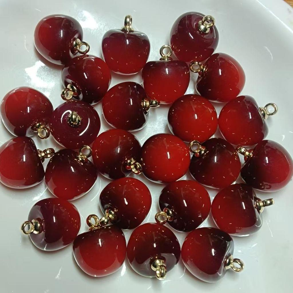 Cherry Acrylic Fruit Bead Charms for DIY Jewelry and Bag Accessories