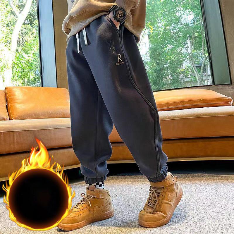 Vinter Herre Joggebukser Tykk Varm Fleecefôr Fargerik Snøring Bomull Trenings Joggebukser