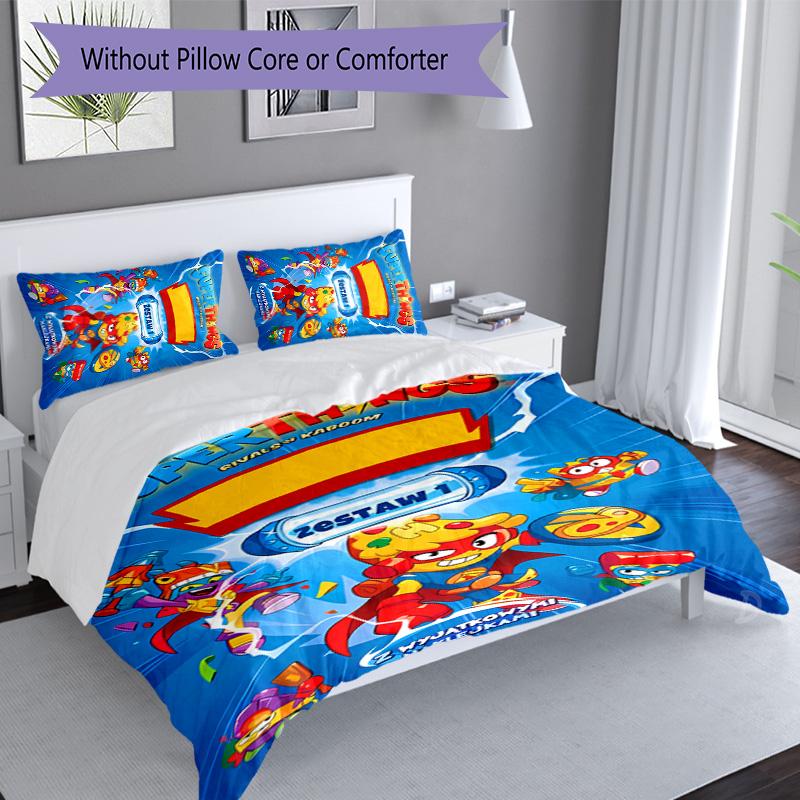 3pcs Superthings2 pattern bedding set duvet cover set includes duvet cover &pillowcases, perfect all season bedroom decoration & gift