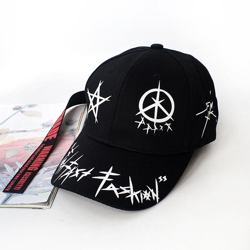 Gorra de Béisbol Trendy con Pico de Pato y Graffiti para Hombres y Mujeres - Estilo Hip Hop, para Exteriores
