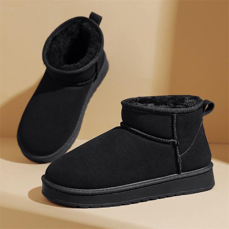 Snow Boots Women Lace Up Warm Ankle Boots Ladies Winter Fur Shoes Platform Casual Comfortable Short Boots