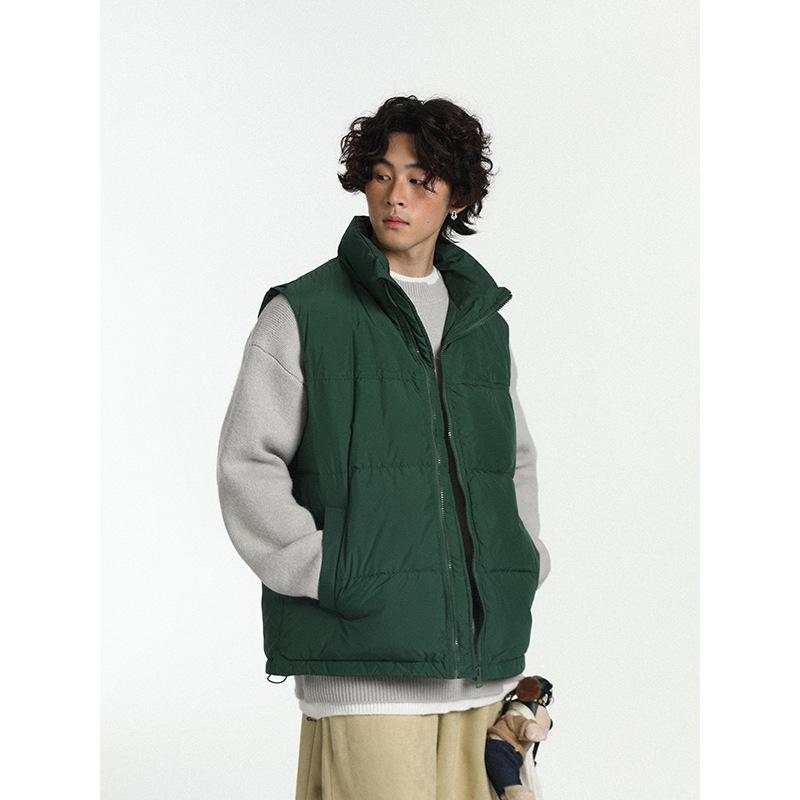 2025 Autumn/Winter Casual Pure Color Warm Down Vest Cape