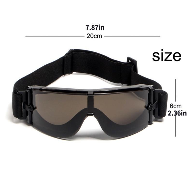 Motorcycle Glasses Motocross Goggles Windproof Cycling Moto Dirt Bike MTB Riding Military Tactical Sunglasses with 3 Lens
