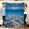 Ocean Throw Blanket Sea Underwater Sunlight Blankets for Home, Bedroom Decor