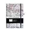 A5 Grey Floral Bullet Journal with Elastic Band & Pocket - Dot Grid & Lined Notebook Planner, Hardcover