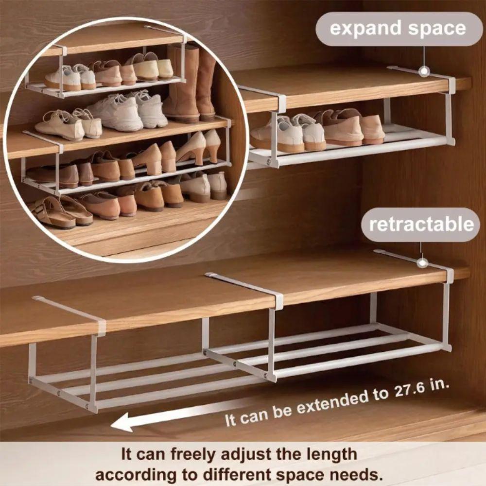 Adjustable Metal Shoe Rack Extendable Shoe Organizer Shoe Cabinet Organizer Household Use