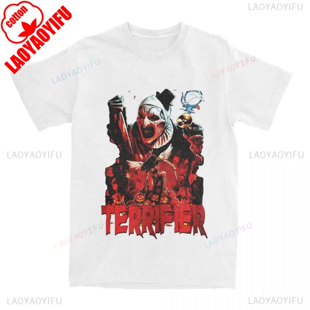 Terrifier Art The Clown Vintage Graphic Tee Scary Horror Movie Unisex Streetwear Halloween Gift Vintage Tshirt 2025