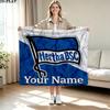 1PC Hertha BSC Custom Name Patterned Flannel Blanket Suitable For All Seasons for Home Decor Warmth and Comfort Gifts Holiday Present