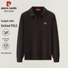 Pierre Cardin Men's 100% Merino Wool Long-Sleeve Knit Polo Shirt