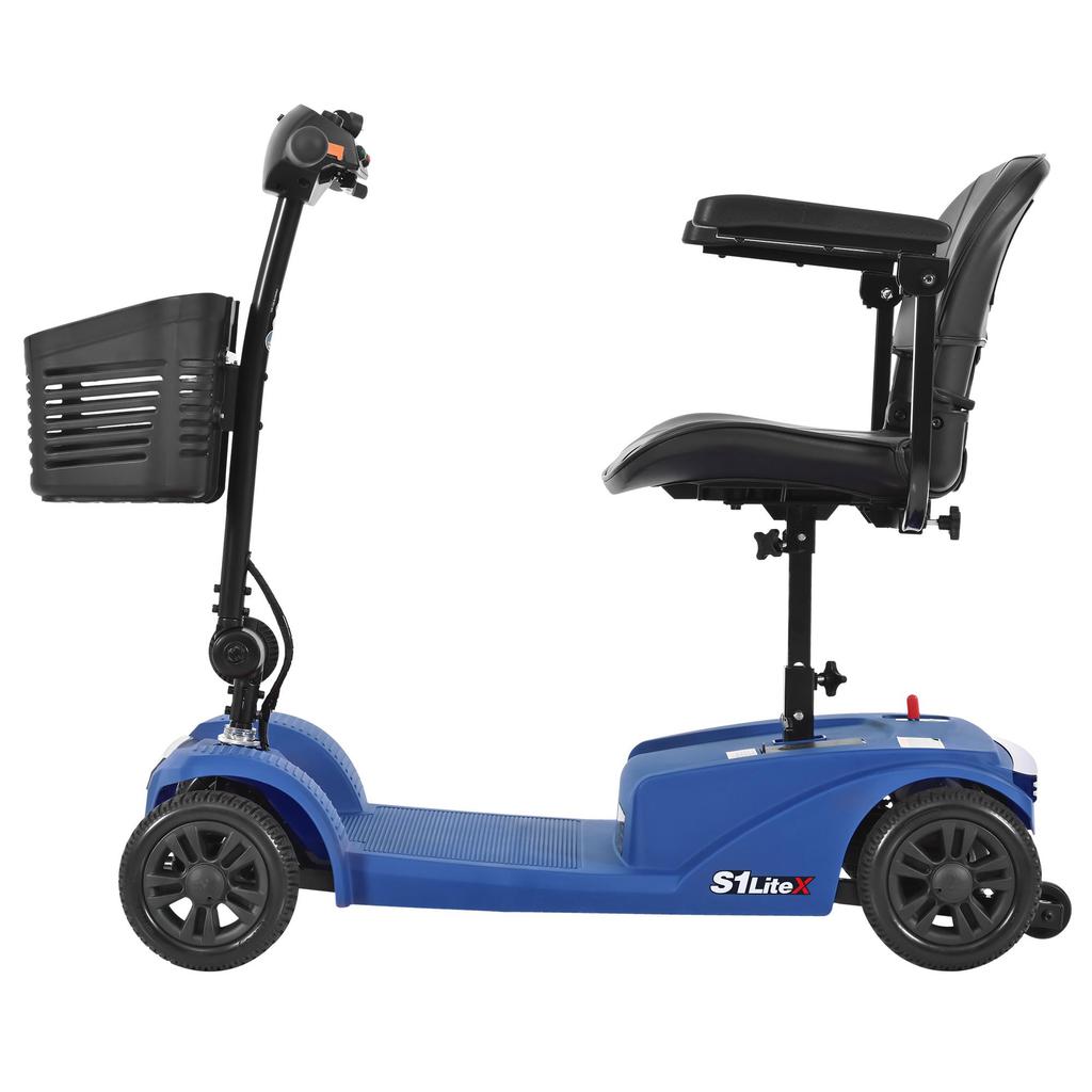 Foldable Electric Scooter for Disabled People, 250W, Large Battery 12AH Blue