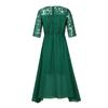 Women's Dress Elegant Lace Patchwork Dress Cut-out Long Dress Bridesmaid Evening Dress