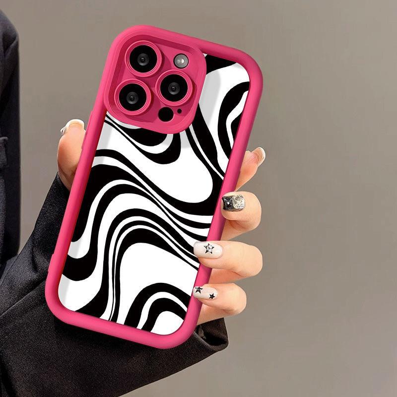 Black and white zebra pattern for iPhone17PorMax phone case 17 Apple 16 matte 14/15 premium ins wind