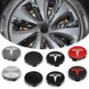 4pcs 56mm Car Styling Badge Wheel Center Hub Cap Cover Accessories For Tesla Model 3 Model S Model X Model Y Cybertruck Roadster