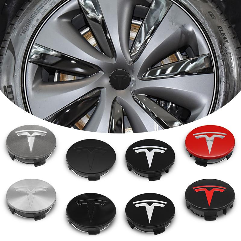 4pcs 56mm Car Styling Badge Wheel Center Hub Cap Cover Accessories For Tesla Model 3 Model S Model X Model Y Cybertruck Roadster
