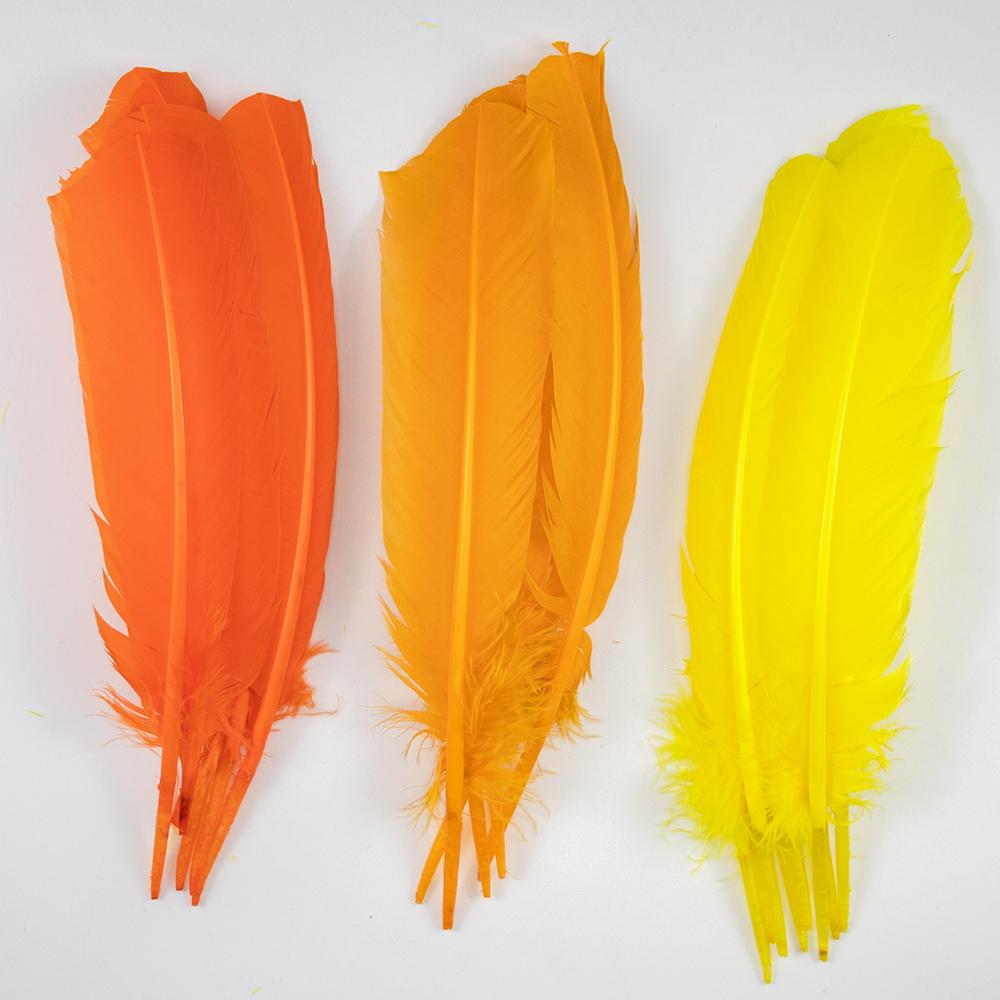 Arts & Hobbies White Multicolour Goose Plumes, Turkey Pointers, Quill Large Feathers For Crafts Jewelry Making Costume 25-35Cm Plumas Decorativas