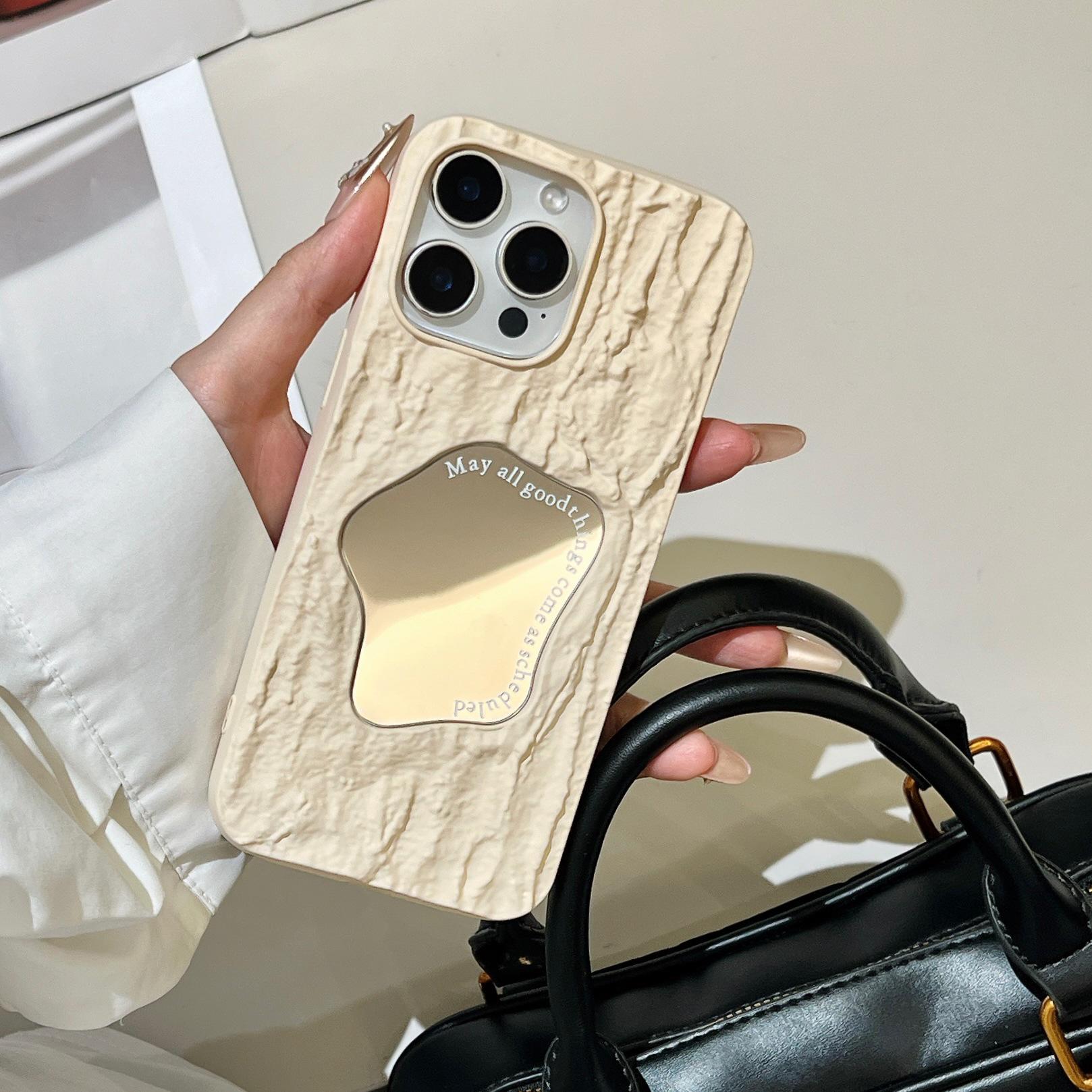 

Rock Mirror Surface iPhone 17 PM & 16 Pro Max Full Coverage Makeup Mirror Phone Case iPhone 17 Pro Max