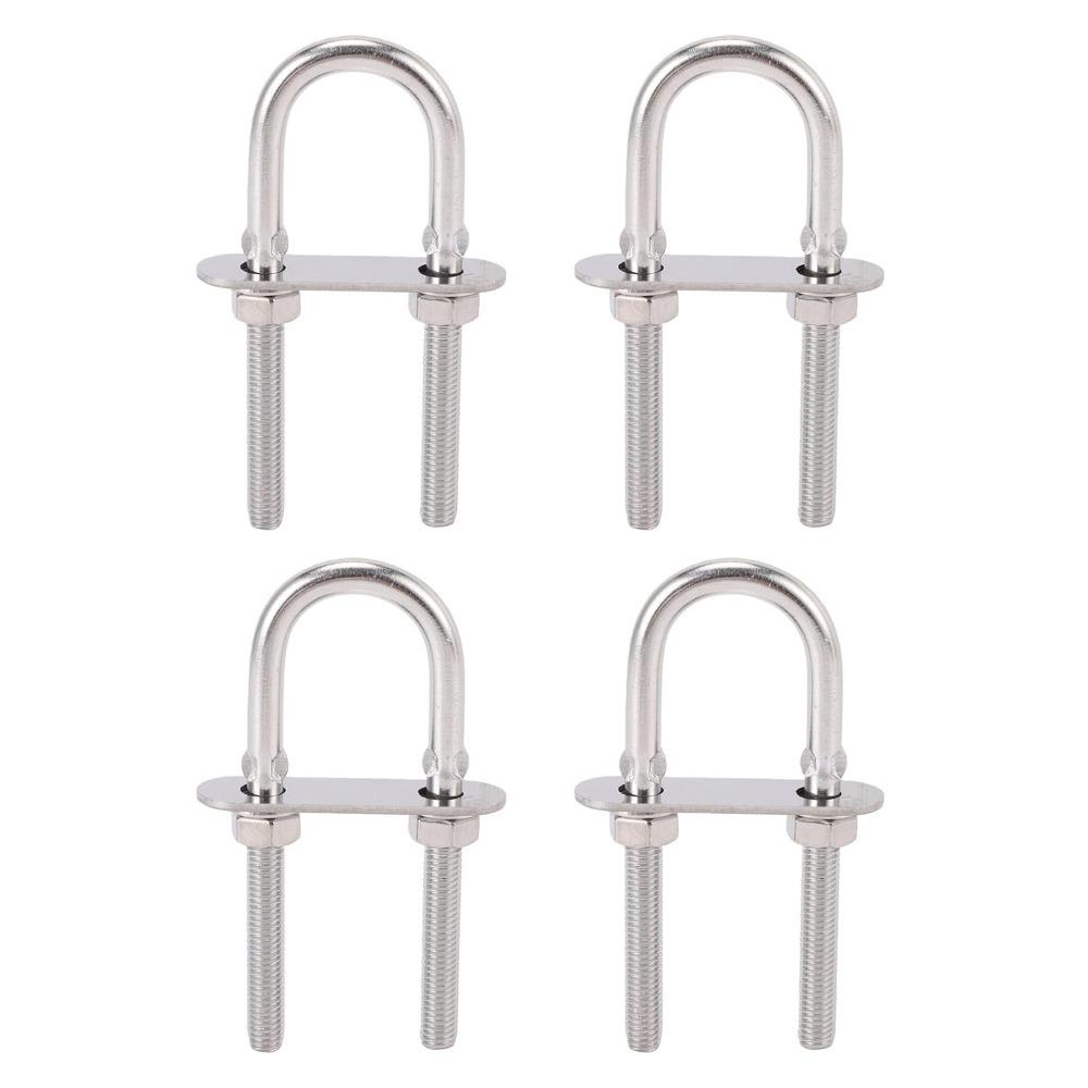 4pcs Durable Round U Bolts Premium Steel U Bolts Strong U Bolt Hardware  For Trailer