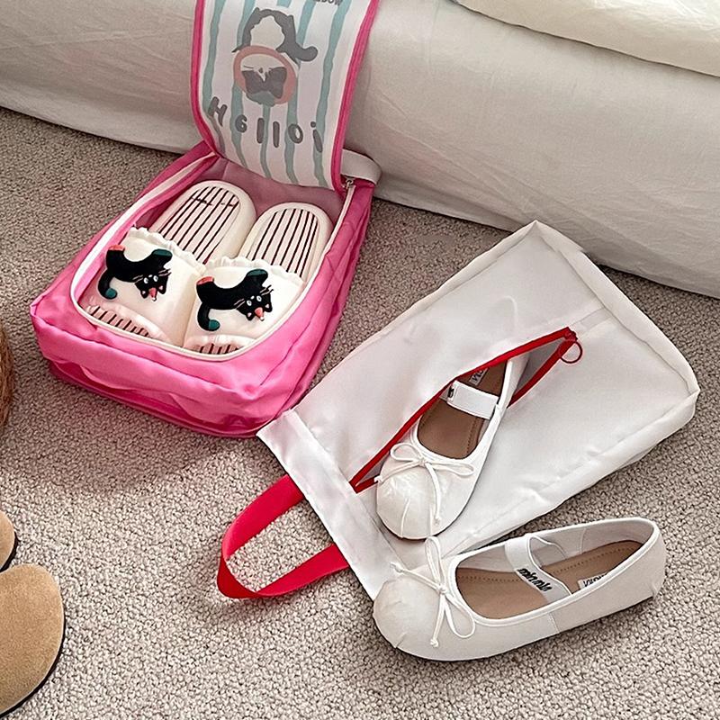Portable Double Layer Travel Shoe Bag Separate Storage Waterproof Shoe Storage Bag Handheld Thickened Dustproof Shoe Bag