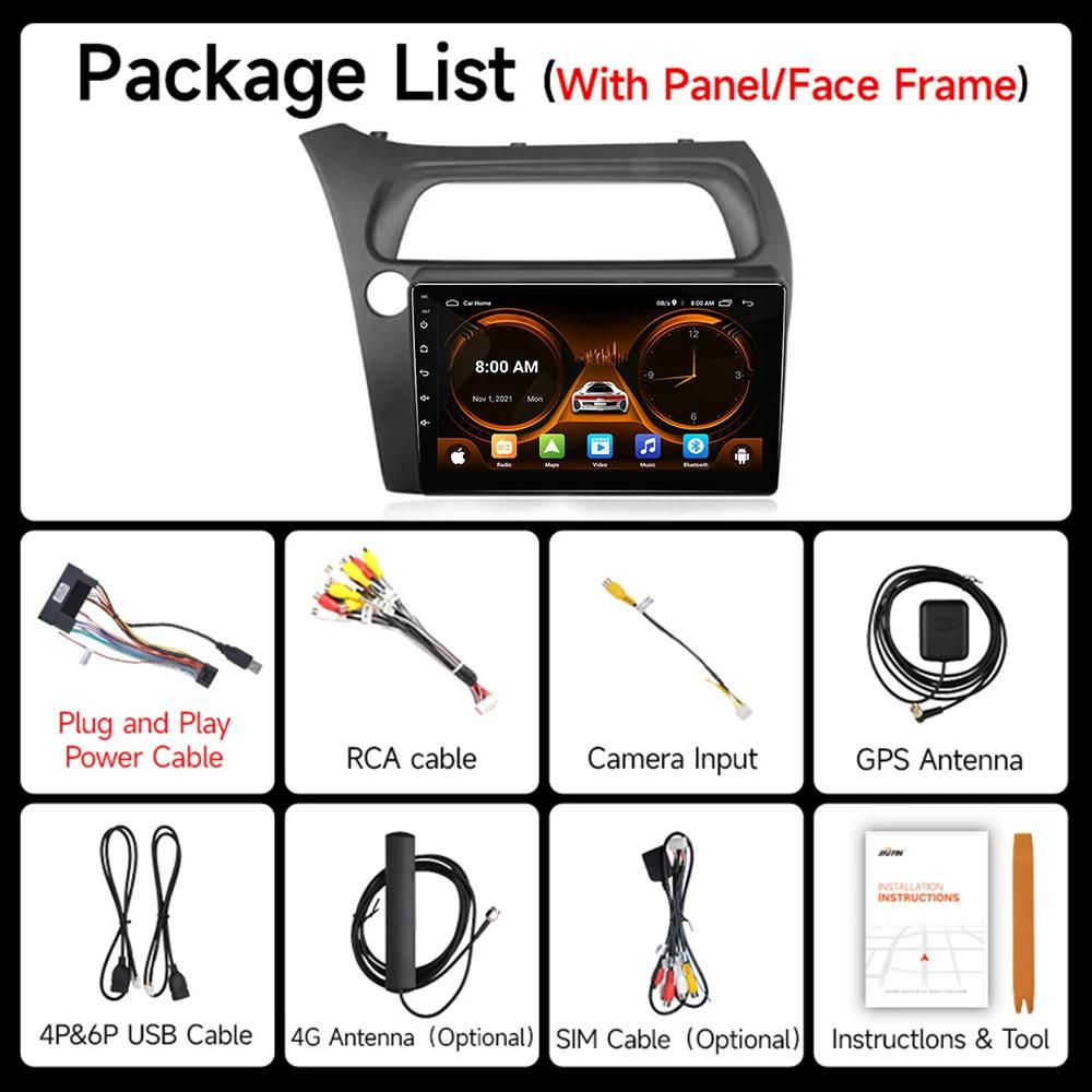 JIUYIN Android 12 For Honda Civic  Hatchback 2006-2011 Car Radio Multimedia Player Navigation 2 Din Stereo DVD Head Unit