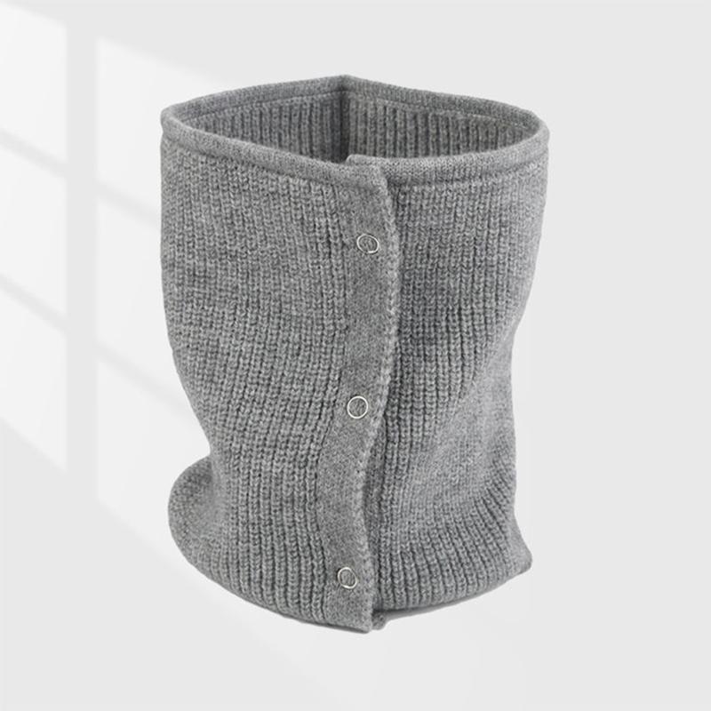 Man Hedging Fake Collar Elastic Hooded Woolen Neck Guard Bib Pullover For Woman'S Single Loop Knit Button Folded Warm Scarf T39