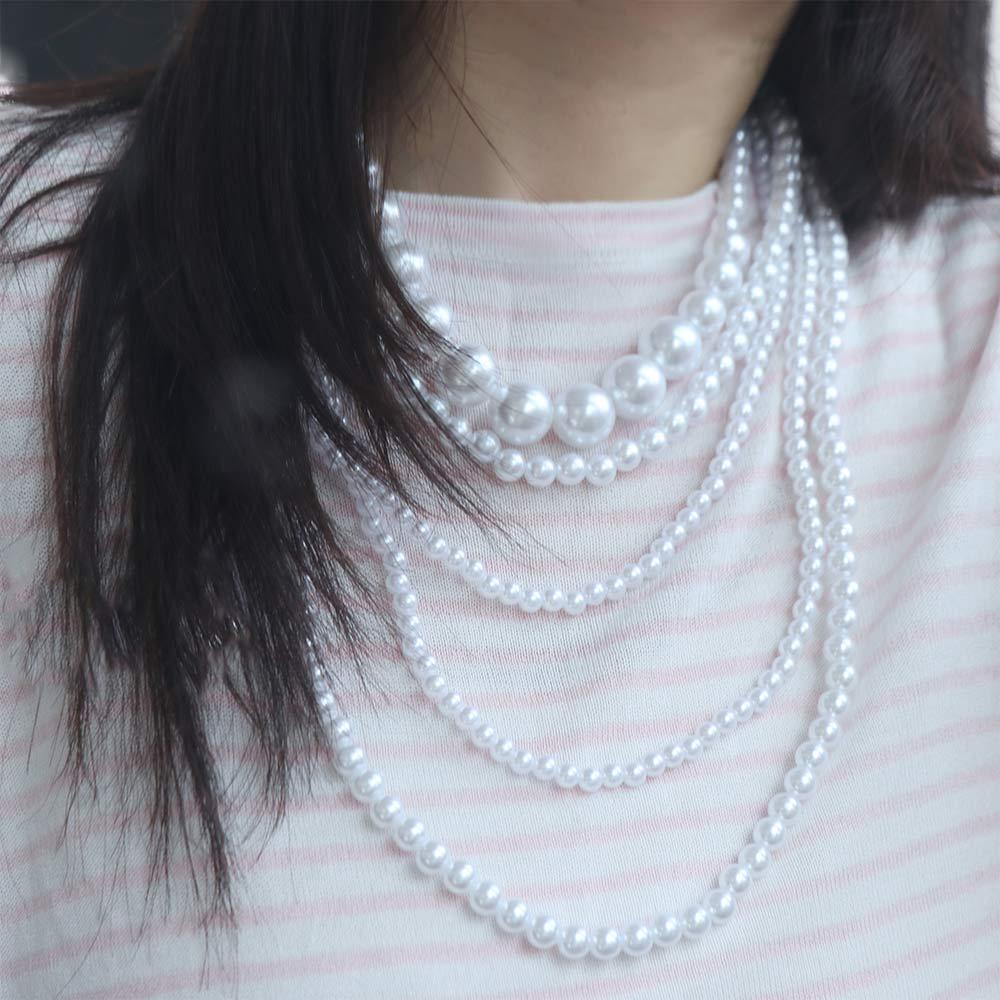 Luxury Multi Layer Necklaces Sweet Exaggerated Necklaces Pearl Beaded Necklaces  Dress Decoration