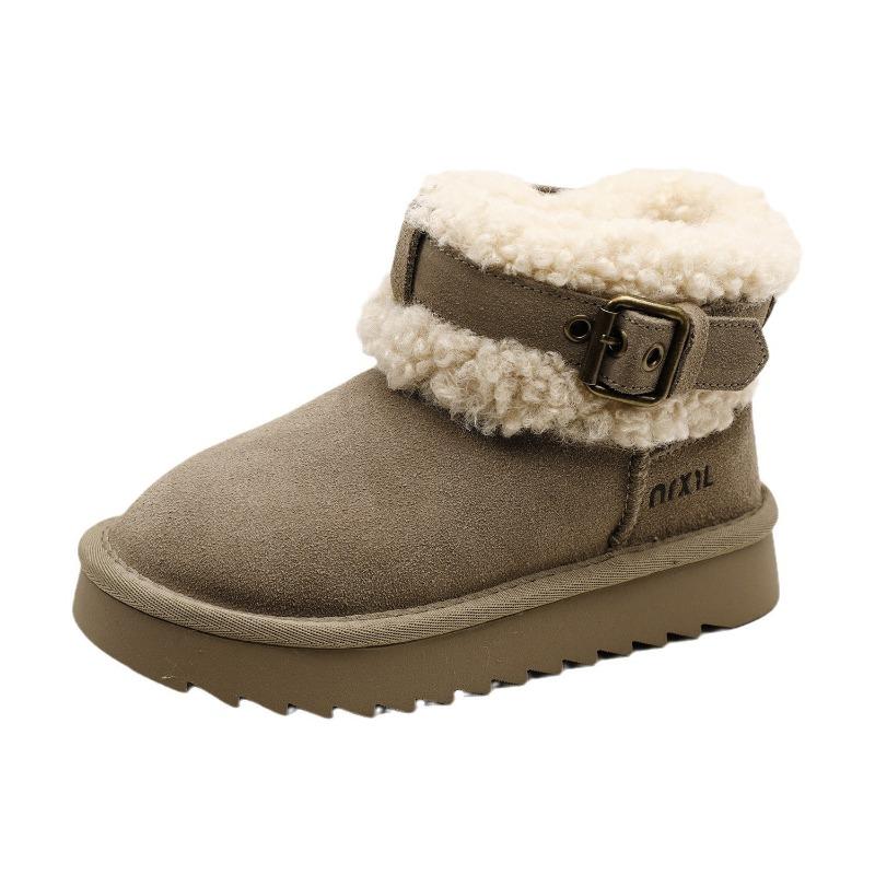 Winter new girls snow boots frosted cotton boots fashion goat cake wool children's warm boots