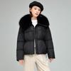 Womens French Style Puff Sleeve Cotton Coat With Fur Collar Winter Warm Fashion Jacket