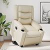Recliner Chair with Lift Assist Electric Cream Artificial Leather