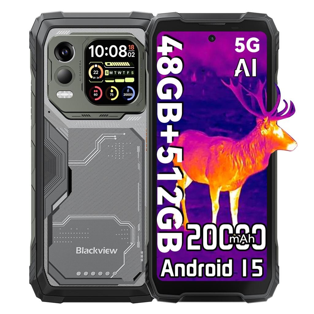 Blackview XPLORE 1 Pro 5G AI Smartphone de Exterior 48GB+512GB Cameră cu Imagini Termice Telefon Mobil