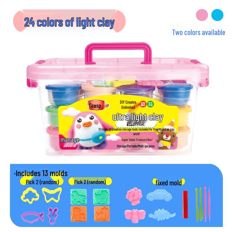 Odorless Colored Clay for Kids - Available In 12, 24, or 36 Colors, Perfect for DIY Play and Kindergarten Projects.