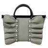 Gisele Tote Leve Tamanho Neoprene Ombro 2 Vias Repelente à Água Bolsa, B5, Transversal, Franzido, Autoportante, Bolsa, Pequena, Pérola, Feminina (Cinzento