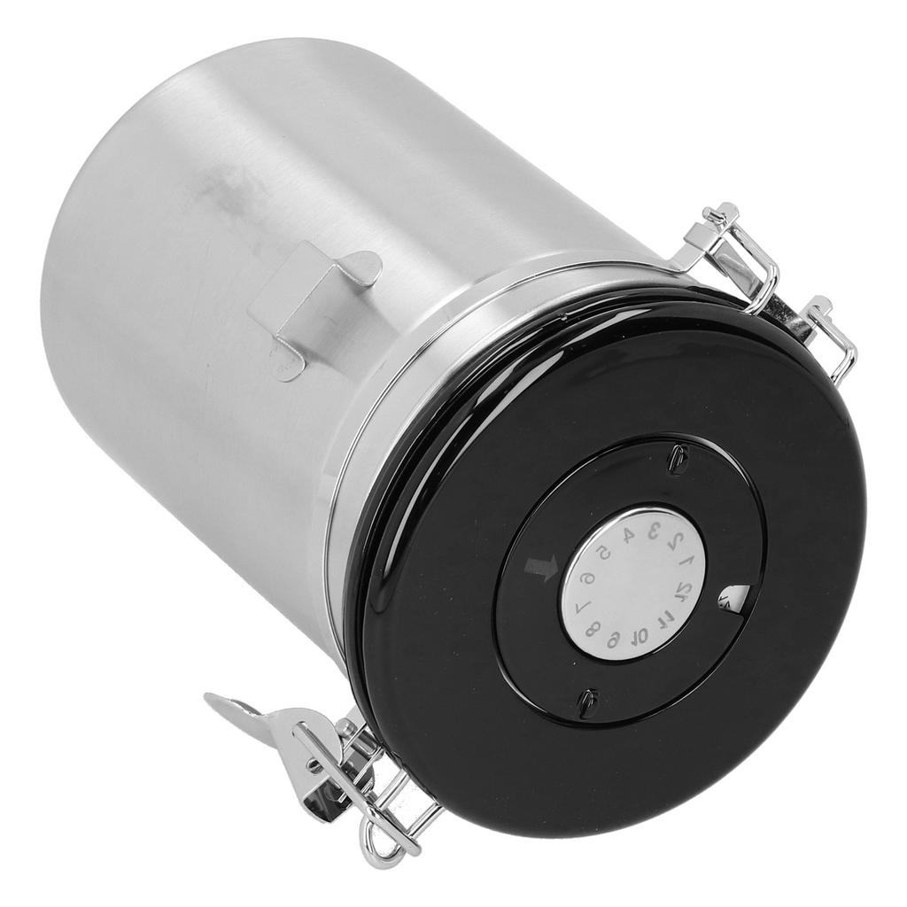Coffee Beans Canister with Exhaust Valve Stainless Steel Storage Sealing Container with Spoon