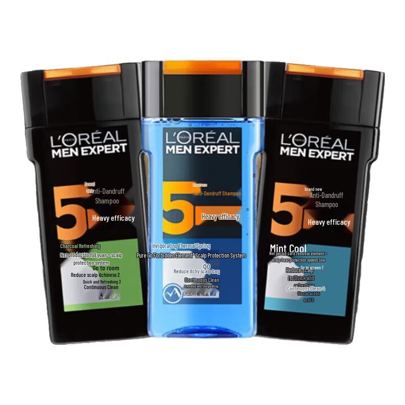 L'Oréal Men Expert Anti-Dandruff Shampoo - Charcoal Oil Control Triple Pack