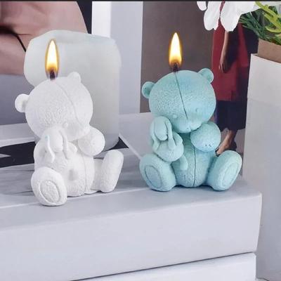 Creative 3D Teddy Bear Silicone Mold Hug Doll Teddy Bear Chocolate Candy Mold Kitchen Baking Cake Decoration Candle Soap Mold