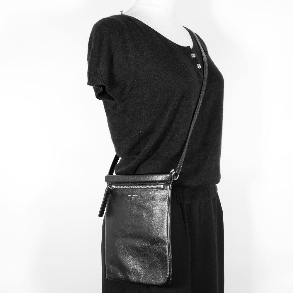 Saint Laurent Paris Sacosh Umhängetasche 581697 1GE0E 1000 NERO schwarz Leder Unisex Gebraucht