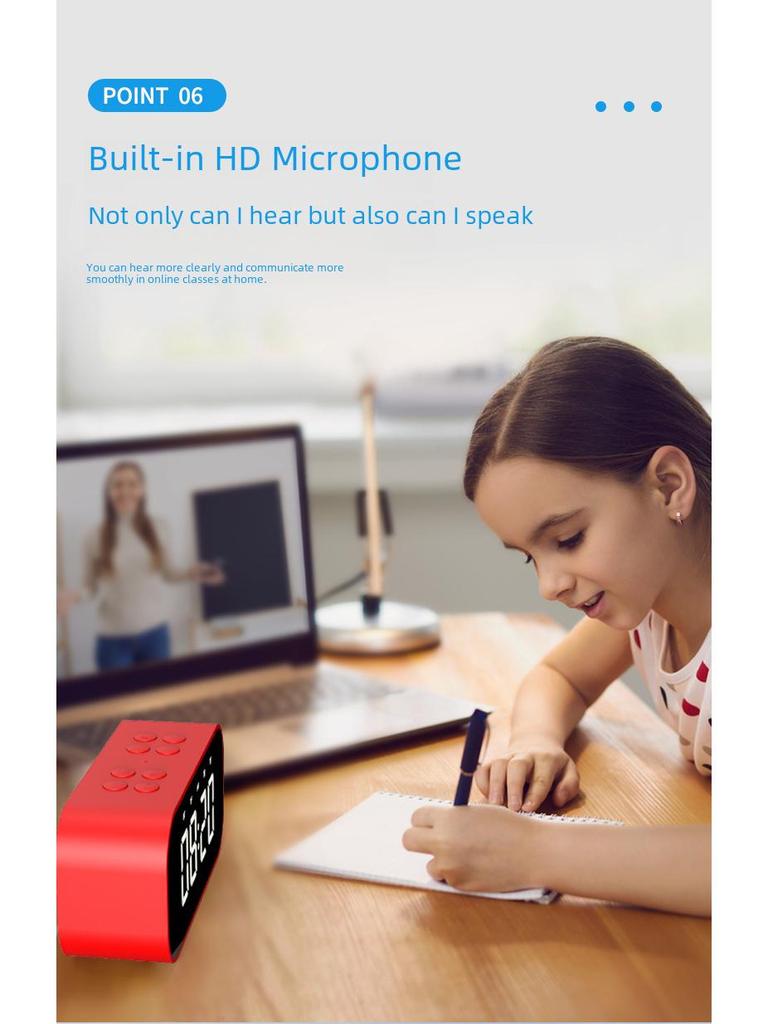 Bluetooth Wireless LED Alarm Clock Speaker with Mirror and Gift Card
