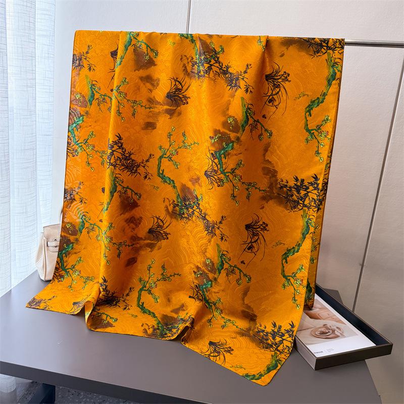Jinzhi Cuiyun Printed Fragrant Cloud Yarn Spring And Summer Silk Scarf Large Long Scarf Travel Shawl Sunscreen Women'S Scarf Headscarf