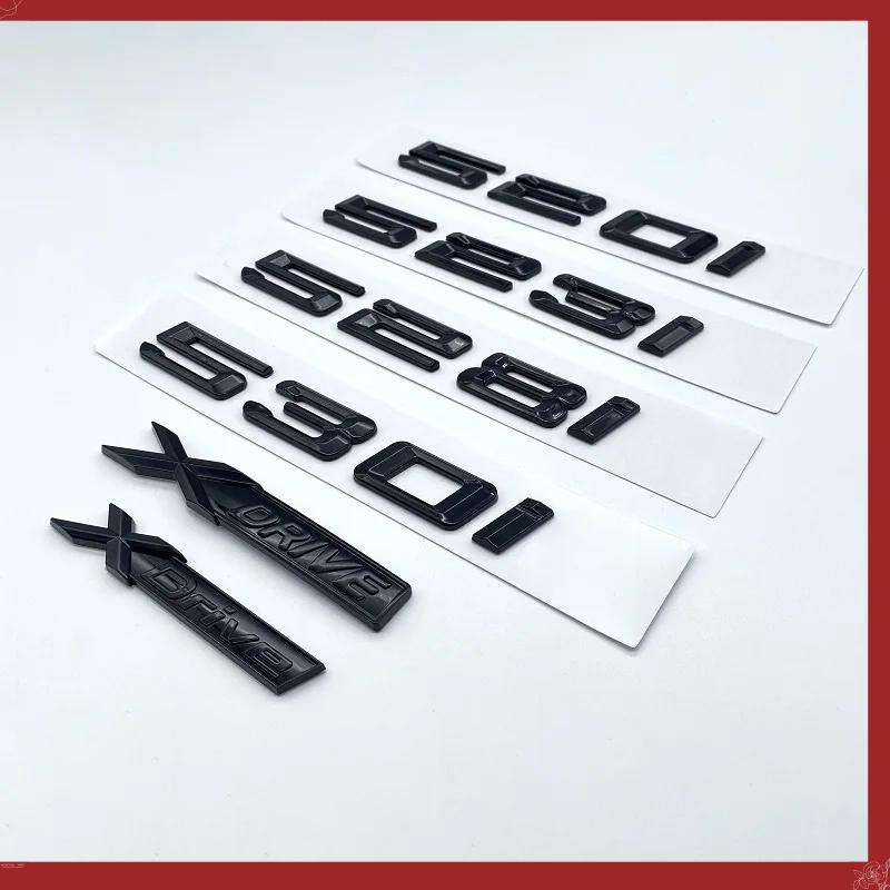 3D Glossy Black Letter Emblem For BMW 5 Series 520i 523i 525i 528i 530i 535i 540i E60 E61 F10 F11 G30 Car Trunk Logo Sticker