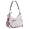 Coach Borsa a Spalla Hobo in Tela Bianca Signature con Bordi in Pelle Rosa e Ferramenta Argentata per Uso Quotidiano