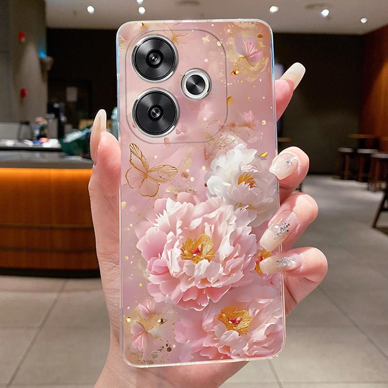 For Xiaomi Poco F6 5G Case Clear Luxury Fashion Butterfly Flower Soft Silicone TPU Casing For Redmi Turbo 3 PocoF6 5G Phone Case