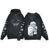 Berserk Anime Harajuku Washed Hoodie for Men